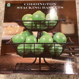 Coddington Wrought Iron Stacking Basket, NEW in Box, Never Used